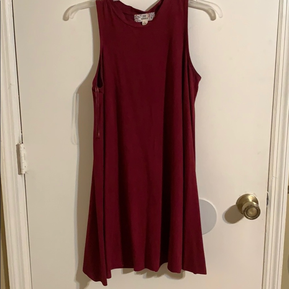 Pink Republic Suede Maroon Dress